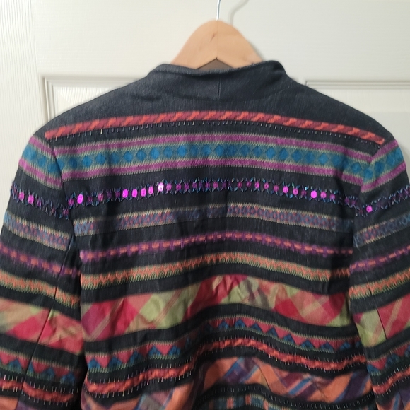 Coldwater Creek Denim Beaded Deco Open-Face Jacket Women's 14 EUC‎ - Picture 5 of 11